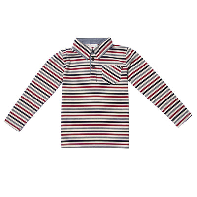 Multi Stripe Pocket Polo Shirt