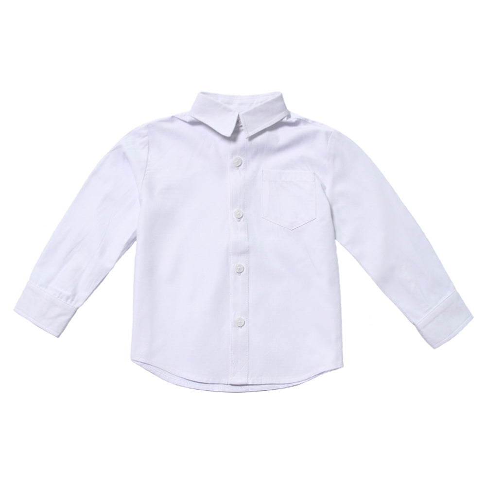 White Pindot Shirt for Boys