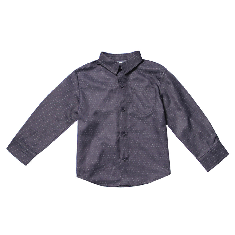 Charcoal Pindot Shirt for Boys