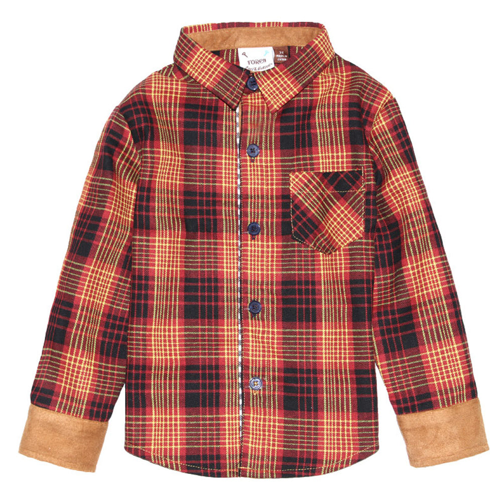 Oxford Plaid Gingham Shirt for Boys