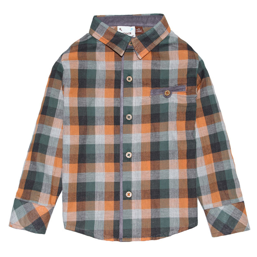 Pumpkin Spice Plaid Shirt for Boys