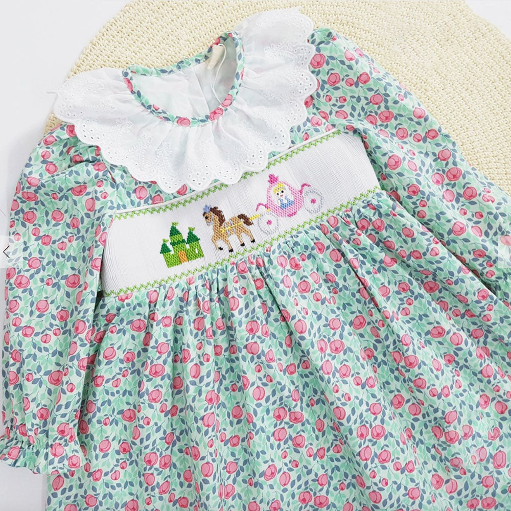 Little Girls Spring Princess Castle Hand Smocked Dress - Best Dressed Tot -  Baby and Children's Boutique