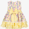 Little Girls Lemon Yellow and Pink Floral Dress