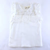 White Floral Lace Mesh Insert Flutter Sleeve Top