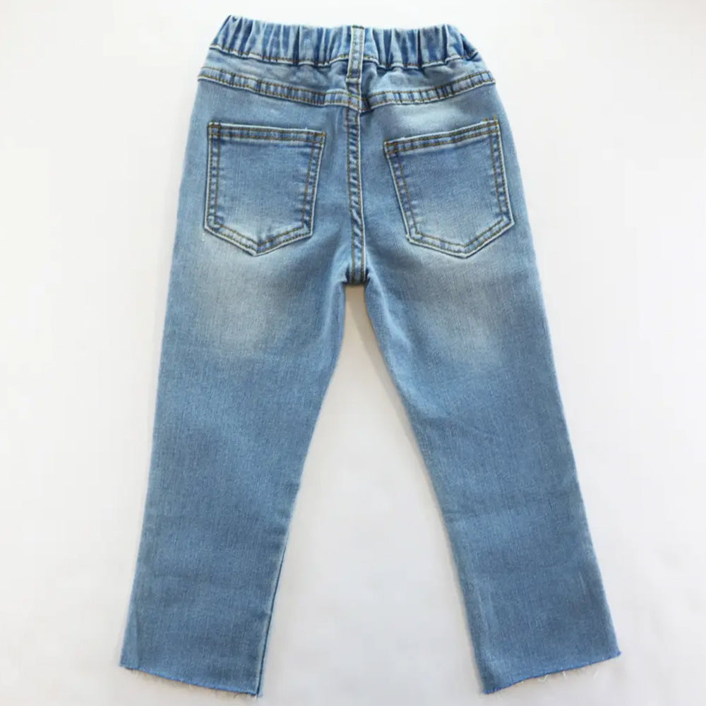 Little Girls 2T-6 Light Wash Denim Rhinestone Star Jeans - Best Dressed Tot  - Baby and Children's Boutique
