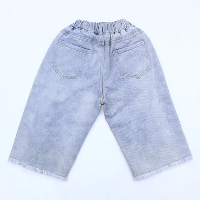 Girls 3D Candy Wide Leg Distressed Jeans