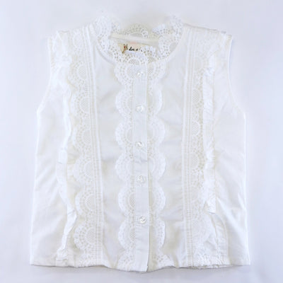 Picot Lace Trim Blouse