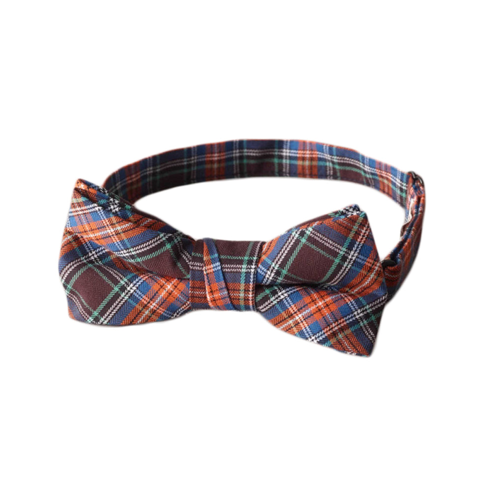 Orange/Blue Plaid Bow Tie