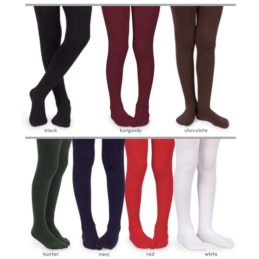 Jefferies Socks Girls School Uniform Classic Cotton Tights 2 Pair Pack