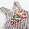 Dark Brown Stripe Overalls with Pumpkin Truck