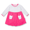 Mama Owl Dress for Toddler Girls Pink/Grey