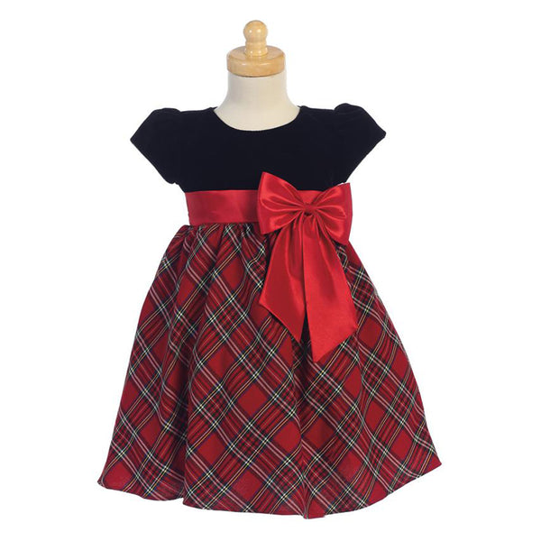 Red Plaid and Velvet Christmas Dress - Best Dressed Tot - Baby and ...