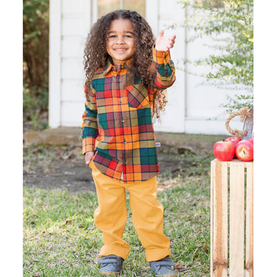 Boys Autumn Rainbow Plaid Button Down Shirt - Best Dressed Tot - Baby and  Children's Boutique