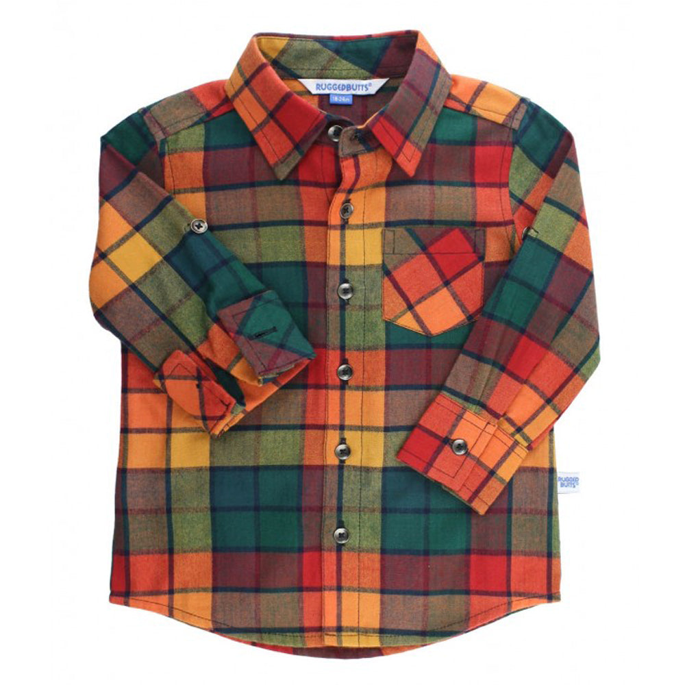 Boys Autumn Rainbow Plaid Button Down Shirt - Best Dressed Tot - Baby and  Children's Boutique