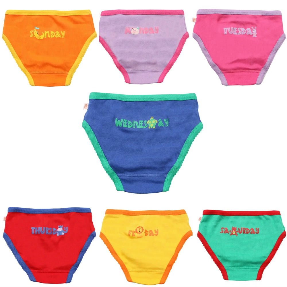 6 PACK Little Girls Toddler Girls Underwear Panties Girls Underwear Days of  the Week Panties Girls' Cotton Brief Underwear